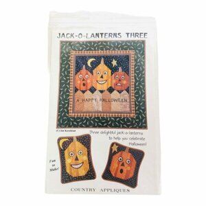 Country Appliques Sewing Pattern Jack-O-Lanterns Three Pillows Quilt Home Decor